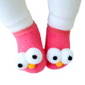 Cute design animal printing newborn non slip baby kids socks with grip